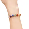 Pulseira de Coração de Cristal Natural Coração em Forma de Coração Arco-Íris Pulseira Tecida à Mão DIY Joias Femininas Presente de Feriado