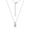 Collar de plata de ley S925 con moissanita completa, cadena sencilla de moissanita rectangular de cuatro puntas para la clavícula, superventas transfronterizo de Amazon