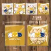 Original auto-adesivo transparente Dia das Crianças dos desenhos animados floco de neve crisp saco de embalagem leite jujuba Cookie Candy Bag saco de bolo da lua