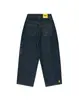 Jeans Bordado Casual Solto Protetor Transfronteiriço Europeu e Americano Calças de Perna Larga Patchwork Estilo de Rua Americano Y2K para Homens e Mulheres