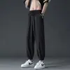 Nuevos Pantalones Deportivos de Seda Helada de Secado Rápido para Hombre, Versátiles de Verano, Ins, Anti-Arrugas, Caída, Pareja, Casual, Largos, Estilo Delgado de Moda