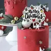 Decoração de bolo acrílica para assar no Natal Merry Christmas impressão colorida decoração de bolo para festa de fim de ano vendas diretas da fábrica