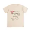 Sweet Ins Top con Estampado de Estrella de Mar y Lazo para Mujer Verano Holgado Hombro Derecho Camiseta Ajustada Cómoda Algodón Puro Manga Corta Moderno