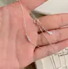 Cadena de Clavícula de Plata de Ley s925 con Circonita Pavimentada estilo ins Nicho Lujo Ligero Versátil para el Trabajo Collar para Mujer