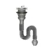 Tubo de Drenaje para Fregadero de Mopa de Baño Universal, Tubo de Drenaje de Copa de Acero Roscado Completo Extendido, Accesorios de Tubería de Drenaje Fáciles de Instalar