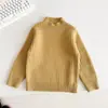 Valle del Viento 2026 Invierno Nuevo Estilo Coreano Versátil Suéter Grueso de Cuello Alto Parcial para Niños Ropa de Punto Cálida para Niños y Niñas