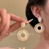 Tempo Xia Yu~Brincos Tecidos Off-White Franceses Estilo Resort Elegante com um Toque Boêmio de Luxo para Mulheres
