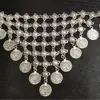Collar de Monedas con Borla Retro Personalizado Cadena Larga de Clavícula de Moneda Plateada Estilo Étnico Turco Cadena Geométrica para Suéter