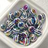 12mm lindo multicolor arcoíris resina a rayas paleta con cuentas diy cadena para teléfono móvil pulsera collar material accesorios