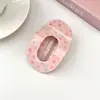 Presilha de Cabelo Oval Bico de Pato Acetato Floral com Bolinhas Estilo Coreano para Mulheres, Acessório de Cabelo Elegante Versátil com Padrão Xadrez