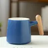Taza de Té de Cerámica con Tapa Filtro Posavasos Caja de Regalo Mango de Madera Taza de Agua Tazas de Pareja Taza de Regalo LOGOTIPO Personalizado