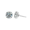 Joias Transfronteiriças Brincos Clássicos de Prata Esterlina 925 com Quatro Garras para Mulheres Moda Ol Versátil Simples Brincos de Moissanita Cor D Brincos