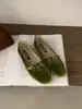 Zapatos Mary Jane Redondos de Punta Baja Frescos y Elegantes de Estilo Francés en Tono Verde, con Aumento de Altura Oculto, para Primavera