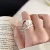 Anel Moderno de Pérola Sintética para Mulheres, Anel Aberto Criativo de Celebridade da Internet de Nicho, Anel da Moda Estilo Coreano para o Dedo Indicador