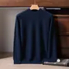 Suéter 100% cachemir puro para hombre, suéter de punto liso con cuello semi-alto, suéter de negocios de lujo ligero, nueva camiseta térmica cálida