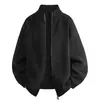 2026 Transfronterizo Otoño/Invierno Nuevo Suéter de Punto Simple con Cuello Alto para Hombre Talla Grande Moda Casual Chaqueta Cardigan para Hombre