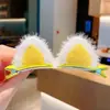 Presilha de Cabelo com Orelhas de Gato Fofas para Meninas (Celebridade da Internet), Grampo de Lã para Meninas Pequenas, Acessório de Cabelo para Franja Lateral