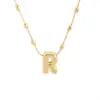 Venta Caliente Transfronteriza Nuevo Colgante de Burbuja Brillante Letra P del Alfabeto Inglés Cobre Chapado en Oro Collar Simple Popular Accesorios para la Mano