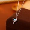 Bajo el árbol de Banyan Plata S925 planeta Luna piedra lunar collar colgante femenino Hada Estrella Luna nueva moda cadena clavicular celebridad de internet nicho