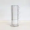 Tazas Cerámicas Apilables, Juego de Tazas de Café, Almacenamiento con Portavasos, Fabricante Directo Soporta Personalización