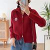 Cárdigan de punto con cremallera y solapa corta para mujer Otoño Chaqueta para mujer 2026 Nuevo Estilo Caliente Top para Otoño