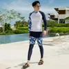 Traje de neopreno de manga larga con estampado de medusas para hombre, Traje dividido para mujer, Traje de surf para pareja con protección solar, Traje de baño para aguas termales con efecto adelgazante, Snorkel
