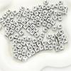 6*6 Letras Inglesas Acrílicas Cuentas Cuadradas de Plata Antigua Cuentas Sueltas Cadena para Teléfono Móvil Kit de Materiales para DIY Pulsera Accesorios para Collar