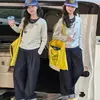 Sudaderas de Primavera para Niñas 2026 Nuevo Estilo Coreano de Moda Falso Dos Piezas Manga Larga para Niños Pequeños y Mayores