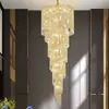 Chandelier de edifício duplex Shiren hotel restaurante lâmpada de cristal moderno luxo villa escada atmosfera sala de estar lâmpada pendente