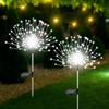 Luces Solares de Fuegos Artificiales LED, Luces Solares de Diente de León para el Suelo, Guirnaldas de Luces para Jardín, Luces Decorativas Navideñas, Fábrica Directa