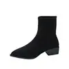 Botines de ante para tallas grandes de comercio exterior transfronterizo, nueva colección otoño/invierno 2026, punta fina, tacón grueso, cremallera trasera, botines versátiles de ajuste ceñido