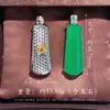 Collar de Plata de Ley S925 con Calcedonia para Mujer, Lleno de Diamantes, Colgante de Jade Hielo Natural, Cadena de Clavícula de Alta Gama