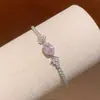 Pulseira Oval de Zircônia Europeia e Americana Transfronteiriça, Estilo Coreano Ins Doce Moda Pulseira, Luxo Leve, High-End, Joia de Mão Versátil para Mulheres