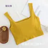 Una generación de camisola de punto de algodón de color sólido con cuello cuadrado para el ombligo, sujetador de mujer, prenda interior de una pieza de moda para usar debajo