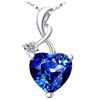 Colgante de corazón de rubí Zhenrong en eBay, gran oferta, nuevo, con topacio azul marino chapado en plata 925 europea y americana