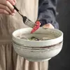 Tazón de Cerámica estilo Japonés creativo tazón para fideos tazón para sopa tazón grande tazón para ensaladas tazón para fideos instantáneos fideos de arroz tazón para fideos de arroz venta al por mayor comercial