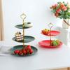Exhibidor de Adornos para Mesa de Postres de Tres Niveles Soporte para Pastel para Fiesta de Boda y Cumpleaños Set de Mesa para Postre, Dulces y Té Plato para Fruta