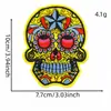 Parche Bordado Insignia Calavera Punk de Dibujos Animados Parche para Ropa Bolsa Emblema Termoadhesivo Punto de Cruz