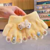 Luvas de Meio Dedo para Bebê Outono e Inverno Bebê Quente Dobráveis Tricô com Dedos de Fora Menina Dedo Desenho Animado 2024 Novo