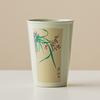Taza de Cerámica Esmaltada Ceniza del Fabricante, Exquisita Taza de Té, Diseño de Ciruelo, Orquídea, Bambú y Crisantemo, Taza de Cerámica para Beber Agua, Alto Valor Estético para Niñas