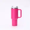 Taza para Coche de 40 oz, Taza con Asa de Doble Capa de Gran Capacidad, Taza Portátil para Exteriores con Aislamiento al Vacío y Popote, Acero Inoxidable 304