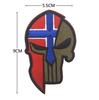 Pegatina de tela bordada con calavera de Noruega Haike NOR, pegatina reflectante infrarroja con sello de velcro, insignia táctica luminosa de moral.