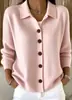 Cardigan de Tricô Ponto Cruz Europeu e Americano 2026 com Botões Jaqueta Moletom Feminina Outono e Inverno Novo Cor Sólida Casual Moda Feminina