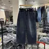 Jeans versátil casual, de cintura alta, modelador, soltinho, estilo coreano autêntico, com forro de fleece, em corte curvo, para mulheres, inverno 26
