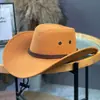 Sombrero Vaquero de Mezclilla de Color Sólido para Hombre y Mujer Protector Solar para Viajes al Aire Libre Sombrero de Lana de Xizang Casual Versátil Venta al por Mayor