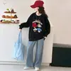 Sudadera para Niñas 2026 Otoño Nuevo Estilo para Niños Mayores, Suéter con Bordado de Hongo, Camiseta Básica de Otoño, Top Holgado de Manga Larga