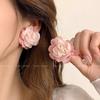 Pendientes de flores de color dopamina de verano para mujer, con ambiente festivo, pendientes que combinan con todo, pendientes de temperamento con halo de moda