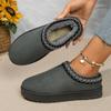 Comercio exterior talla grande botas de nieve para mujer zapatos Mao Mao de suela gruesa 2024 invierno nuevo nacional piel una forro polar cálido zapatos de algodón