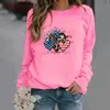 2023 Europeo y Americano Comercio exterior nueva moda bandera amor Suéter de cuello redondo otoño estampado deportivo Cuello redondo cuello