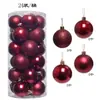 Conjunto de 36 peças de enfeites de Natal, decorações de árvore de Natal de 3/4cm, brilhantes, bolas embaladas em balde, bolas de plástico galvanizado